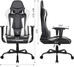 Gaming Chair for Ergonomic Desk Leather Chair with Lumbar Support and Headrest - Tech Mart