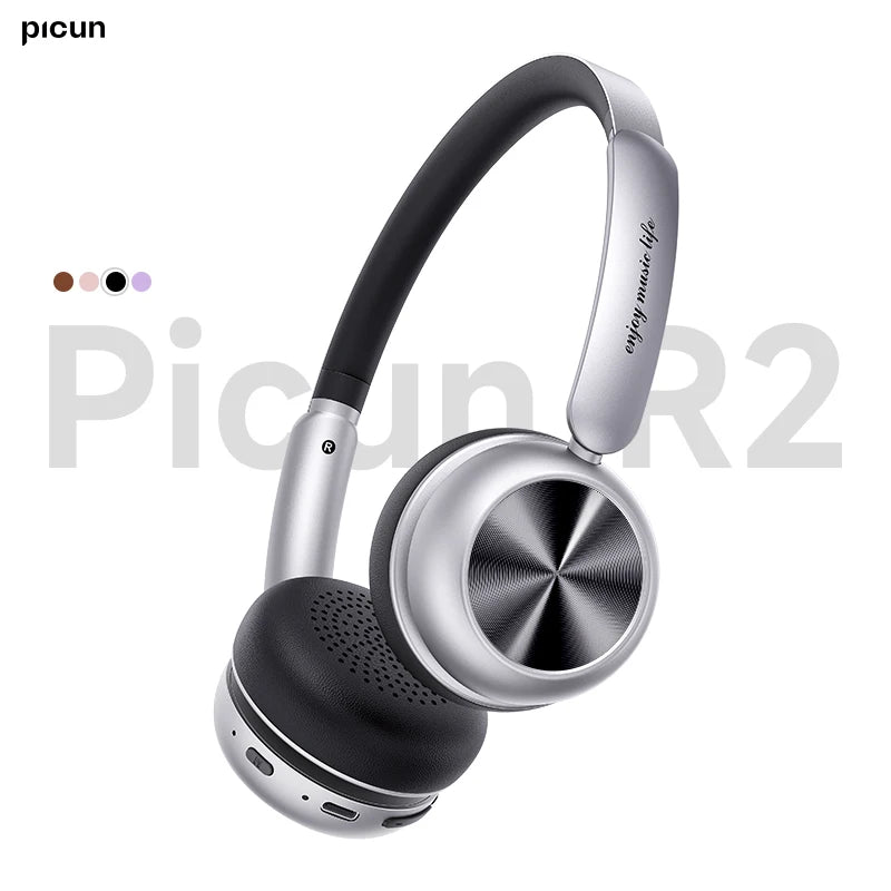 Picun R2 Wireless Bluetooth Headphones with Spatial Audio, 100H Battery, Foldable Design, Low Latency & App Control - Tech Mart