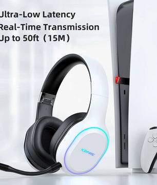 Kofire UG-05 Wireless Gaming Headset – 2.4G & Bluetooth 5.0, RGB Light, Vibration, 3D Sound, 40H Playtime, Detachable Mic for PS4/PS5/PC/Switch - Tech Mart