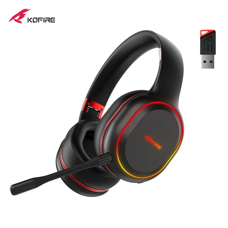 Kofire UG-05 Wireless Gaming Headset – 2.4G & Bluetooth 5.0, RGB Light, Vibration, 3D Sound, 40H Playtime, Detachable Mic for PS4/PS5/PC/Switch - Tech Mart