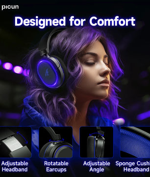 Picun G2 Wireless Gaming Headset Bluetooth 5.3 2.4G 7.1 Surround Sound ENC Mic Low Latency for PC PS5 Switch Mobile - Tech Mart