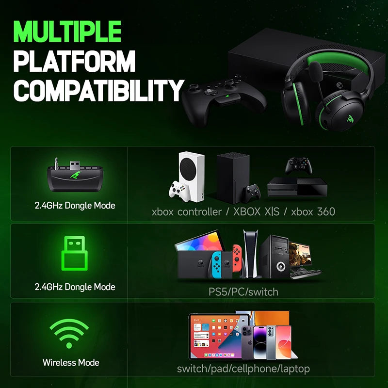 Kofire XG-ONE Wireless Gaming Headset with 53mm Driver, ENC Mic, 3D Surround Sound, Multi-Platform Support, 50-Hour Battery – Compatible with Xbox, PC, PS5, PS4, Switch - Tech Mart