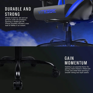 Gaming Chair for Ergonomic Desk Leather Chair with Lumbar Support and Headrest - Tech Mart