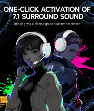 Picun G2 Wireless Gaming Headset – 2.4GHz RF + Bluetooth 5.3, Ultra Low Latency, 7.1 Surround, 100H Battery, Retractable ENC Mic – For PC, PS5, PS4, Switch, Mobile - Tech Mart