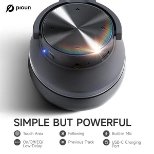Picun B8 Wireless Bluetooth Headphones – 120H Playtime, 3EQ Modes, Low Latency, and Touch Control Over-Ear Headset - Tech Mart