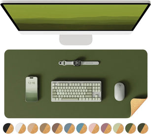 Simple Double-Sided Desk Pad, Leather Desk Mat, Large Mouse Pad - Tech Mart