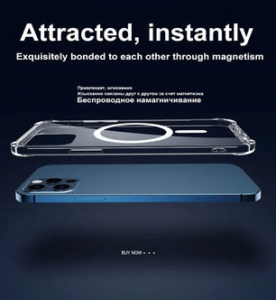Luxury Magnetic Wireless Charge for Magsafe Case for iPhone with Shockproof Transparent Bumper Cover ﻿ - Tech Mart