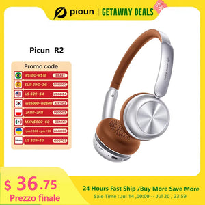 Picun R2 Wireless Bluetooth Headphones with Spatial Audio, 100H Battery, Foldable Design, Low Latency & App Control - Tech Mart