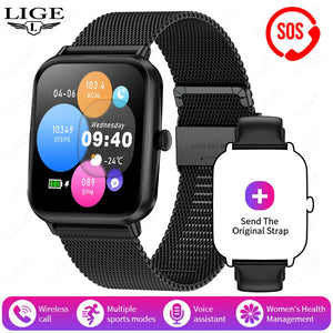 LIGE Fashion 1.83”HD Women Smart Watch Sports Fitness Watch Health Monitoring Digital Men Waterproof Smartwatch Ladies Bracelet - Tech Mart