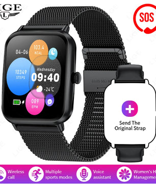 LIGE Fashion 1.83”HD Women Smart Watch Sports Fitness Watch Health Monitoring Digital Men Waterproof Smartwatch Ladies Bracelet - Tech Mart