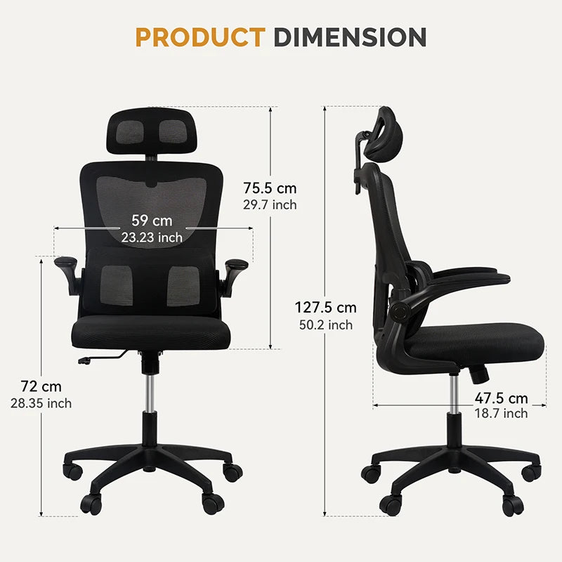 Office Chair Ergonomic High Back Chair Mesh Sliding Gaming Computer Chairs - Tech Mart