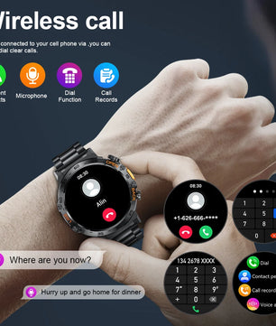 LIGE LED Flashlight Smart Watch Military Watches SOS Bluetooth Call Waterproof Health Monitor Sport Smartwatch For Android ios - Tech Mart