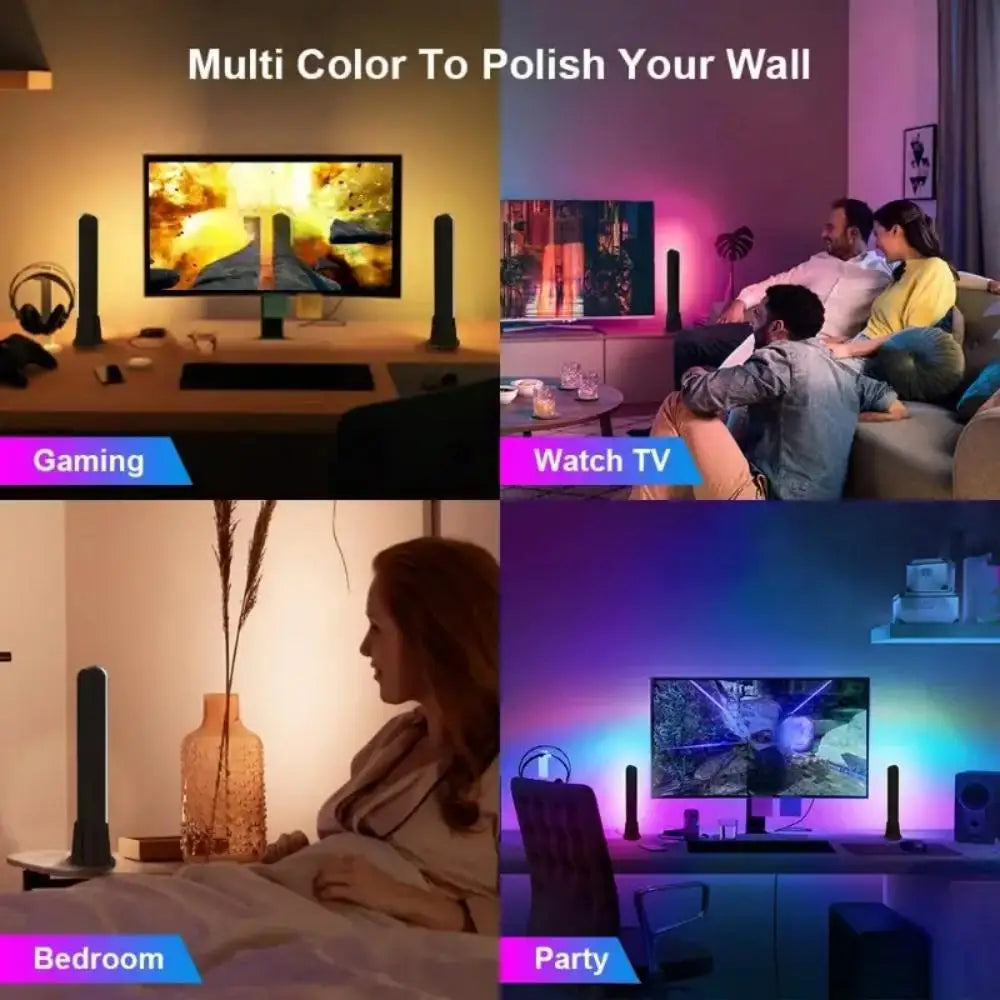 USB LED Light Bar RGB Color Changing TV Backlight Remote Symphony Atmosphere Light Strips Music Rhythm Ambient Pickup Lamp Decor - Tech Mart