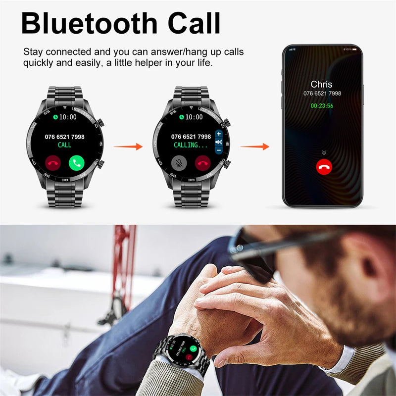 LIGE BW0189 PRO Smart Watch Men – Bluetooth Call, IP67 Waterproof Sports & Fitness Watch (For Android & iOS) - Tech Mart