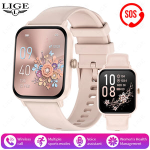 LIGE Fashion 1.83”HD Women Smart Watch Sports Fitness Watch Health Monitoring Digital Men Waterproof Smartwatch Ladies Bracelet - Tech Mart