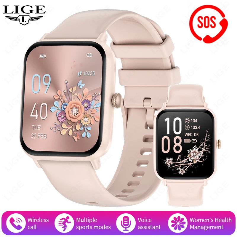 LIGE Fashion 1.83”HD Women Smart Watch Sports Fitness Watch Health Monitoring Digital Men Waterproof Smartwatch Ladies Bracelet - Tech Mart