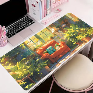 Large Mouse Pads Cute Mousepads P-pokemon Bulbasaur Kawaii Table Mat XXL - Tech Mart