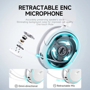 Picun G2 Wireless Gaming Headset – 2.4GHz RF + Bluetooth 5.3, Ultra Low Latency, 7.1 Surround, 100H Battery, Retractable ENC Mic – For PC, PS5, PS4, Switch, Mobile - Tech Mart
