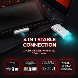 Picun Wireless Gaming Headset Bluetooth + 2.4GHz with 100H Battery ENC Mic and 4-in-1 Multi-Platform Support - Tech Mart