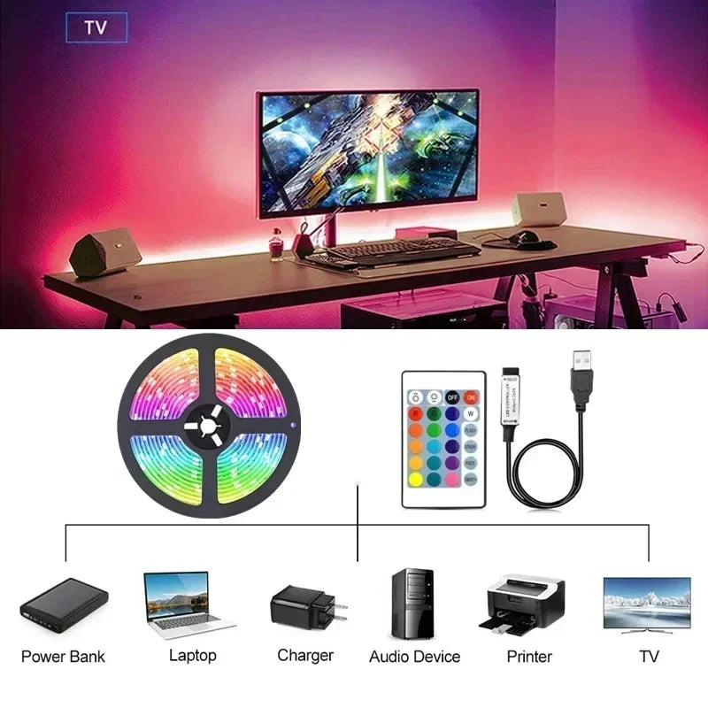 RGB LED Strip Lights with Bluetooth or WiFi - Tech Mart