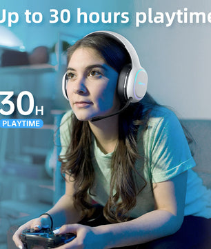 Kofire UG-05 Wireless Gaming Headset – 2.4G & Bluetooth 5.0, RGB Light, Vibration, 3D Sound, 40H Playtime, Detachable Mic for PS4/PS5/PC/Switch - Tech Mart