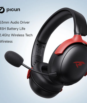 Picun G3 Wireless Gaming Headset with Mic – 65H Battery, 53mm Drivers, Bluetooth 5.4 + 2.4GHz, Over-Ear Gaming Headphones for PS5, PC, Switch, Mobile - Tech Mart