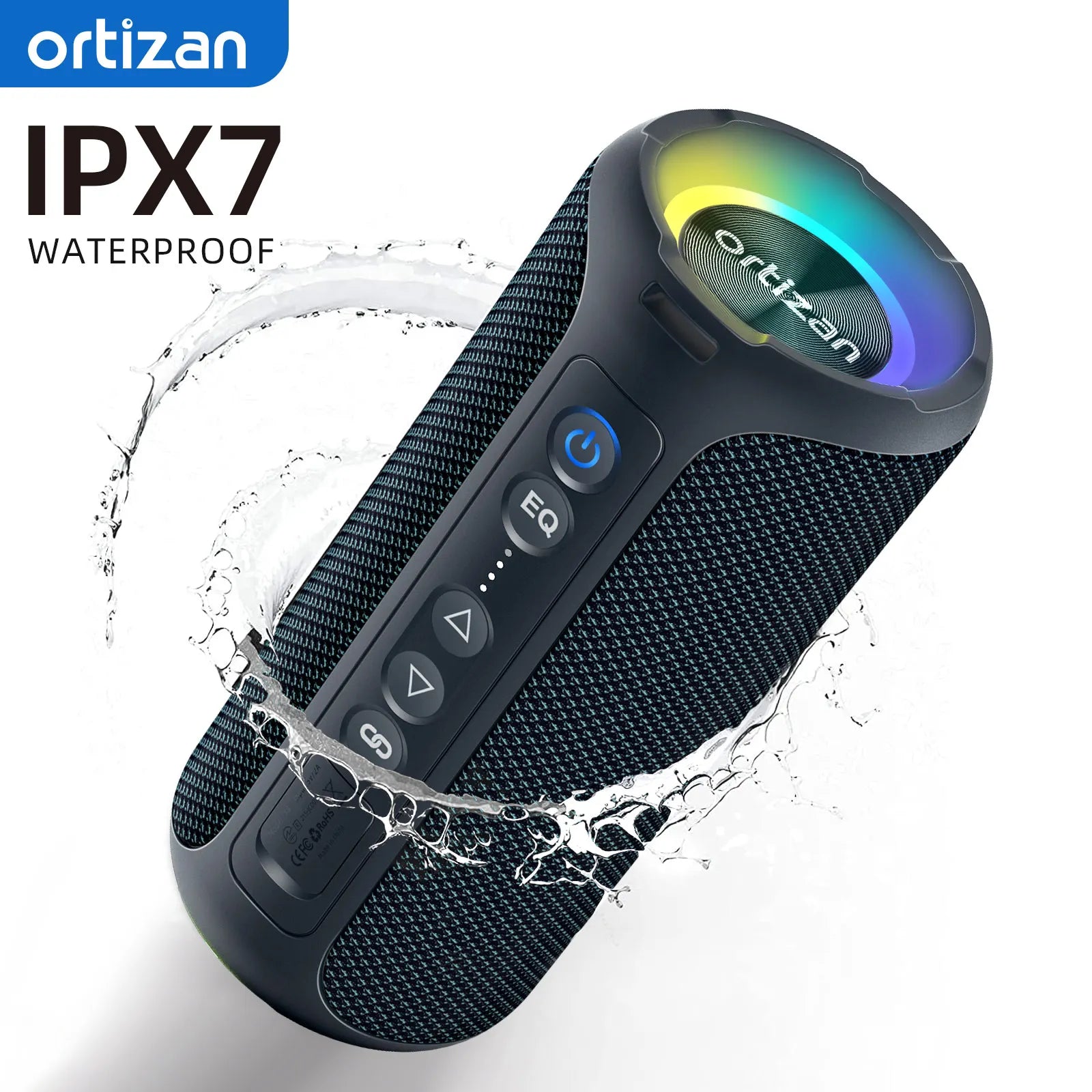 Ortizan Bluetooth Speakers 40W Enhanced Bass Portable Outdoor Wireless Speaker 30Hrs IP7 Waterproof Shower Speaker Bluetooth 5.3 - Tech Mart