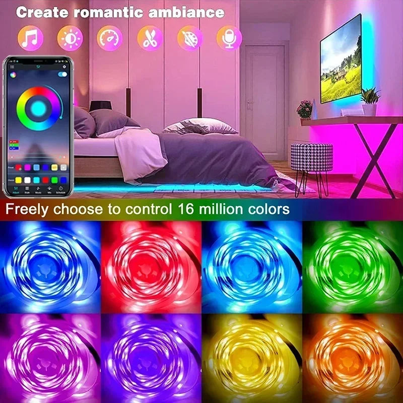 RGB LED Strip Lights with Bluetooth or WiFi - Tech Mart