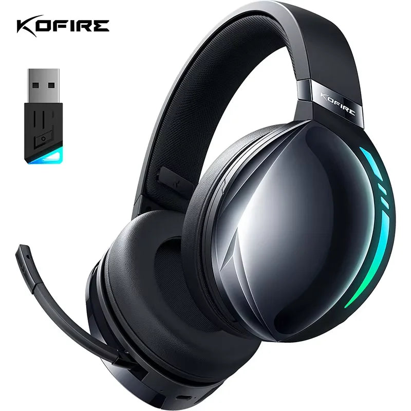 KOFIRE UG-06 Low Latency 2.4GHz & Bluetooth Wireless Gaming Headset with RGB Lighting and Detachable Mic – Compatible with PC, PS5, Switch - Tech Mart