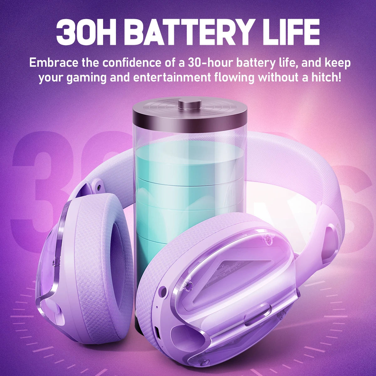 Picun G1 2.4GHz Gaming Wireless Headset – 3D Surround Sound Spatial Audio with ENC HD Mic for PS5, PC, Mobile & More - Tech Mart