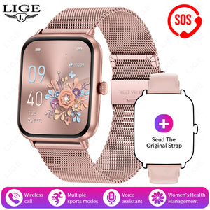 LIGE Fashion 1.83”HD Women Smart Watch Sports Fitness Watch Health Monitoring Digital Men Waterproof Smartwatch Ladies Bracelet - Tech Mart