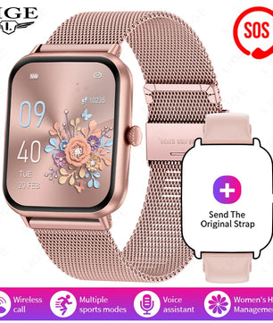 LIGE Fashion 1.83”HD Women Smart Watch Sports Fitness Watch Health Monitoring Digital Men Waterproof Smartwatch Ladies Bracelet - Tech Mart