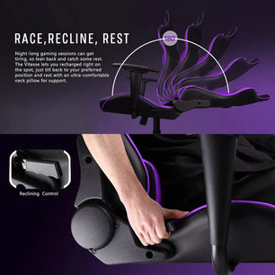 Gaming Chair for Ergonomic Desk Leather Chair with Lumbar Support and Headrest - Tech Mart