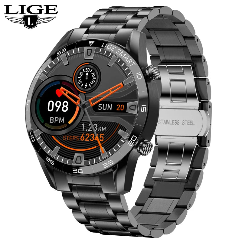 LIGE BW0189 PRO Smart Watch Men – Bluetooth Call, IP67 Waterproof Sports & Fitness Watch (For Android & iOS) - Tech Mart