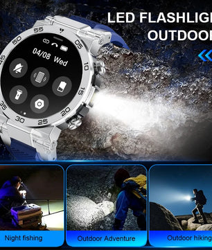 LIGE New Smart Watch for Men – Bluetooth Call, Outdoor Sports Bracelet with LED Flashlight & True Blood Oxygen Monitoring - Tech Mart
