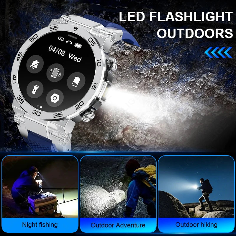 LIGE New Smart Watch for Men – Bluetooth Call, Outdoor Sports Bracelet with LED Flashlight & True Blood Oxygen Monitoring - Tech Mart