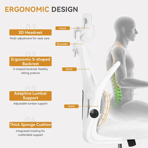 Office Chair Ergonomic High Back Chair Mesh Sliding Gaming Computer Chairs - Tech Mart