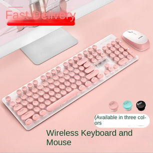 N520 Wireless Punk Mechanical Keyboard Mouse Set Office - Tech Mart