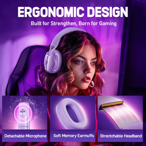 Picun G1 2.4GHz Gaming Wireless Headset – 3D Surround Sound Spatial Audio with ENC HD Mic for PS5, PC, Mobile & More - Tech Mart