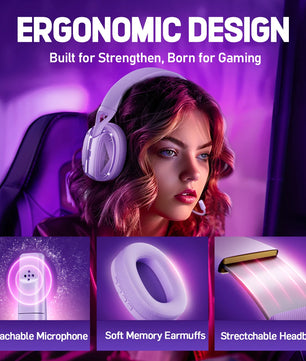 Picun G1 2.4GHz Gaming Wireless Headset – 3D Surround Sound Spatial Audio with ENC HD Mic for PS5, PC, Mobile & More - Tech Mart