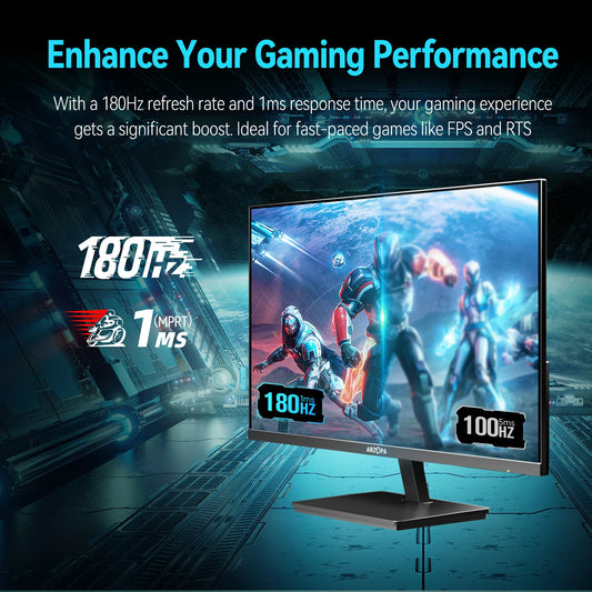 New ARZOPA 27inch 180Hz 2K FastIPS QHD PC Monitor 1ms FreeSync Monitor - Tech Mart