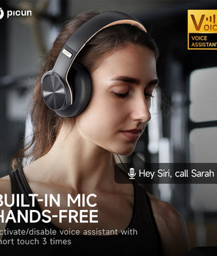 Picun B8 Wireless Bluetooth Headphones – 120H Playtime, 3EQ Modes, Low Latency, and Touch Control Over-Ear Headset - Tech Mart