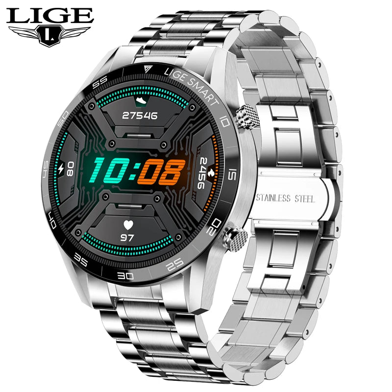 LIGE BW0189 PRO Smart Watch Men – Bluetooth Call, IP67 Waterproof Sports & Fitness Watch (For Android & iOS) - Tech Mart