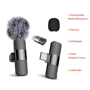 Professional Wireless Lavalier Lapel Microphone for iPhone Android Recording Mic for Interview Video Podcast Vlog YouTube - Tech Mart