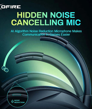 KOFIRE UG-06 Low Latency 2.4GHz & Bluetooth Wireless Gaming Headset with RGB Lighting and Detachable Mic – Compatible with PC, PS5, Switch - Tech Mart