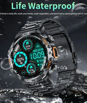 LIGE LED Flashlight Smart Watch Military Watches SOS Bluetooth Call Waterproof Health Monitor Sport Smartwatch For Android ios - Tech Mart