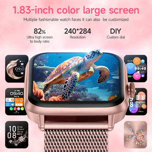 LIGE Fashion 1.83”HD Women Smart Watch Sports Fitness Watch Health Monitoring Digital Men Waterproof Smartwatch Ladies Bracelet - Tech Mart