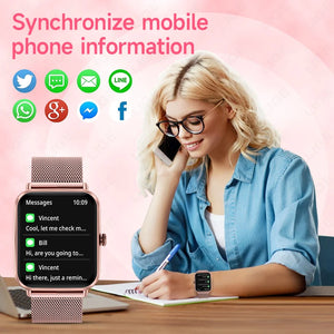 LIGE Fashion 1.83”HD Women Smart Watch Sports Fitness Watch Health Monitoring Digital Men Waterproof Smartwatch Ladies Bracelet - Tech Mart