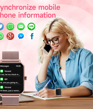 LIGE Fashion 1.83”HD Women Smart Watch Sports Fitness Watch Health Monitoring Digital Men Waterproof Smartwatch Ladies Bracelet - Tech Mart