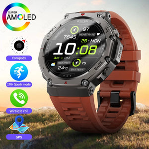 LIGE 2025 New GPS Smartwatch Men 5 ATM Waterproof Built-in Dual-band GNSS Compass Military Sport Bluetooth Call  Men Smart Watch - Tech Mart